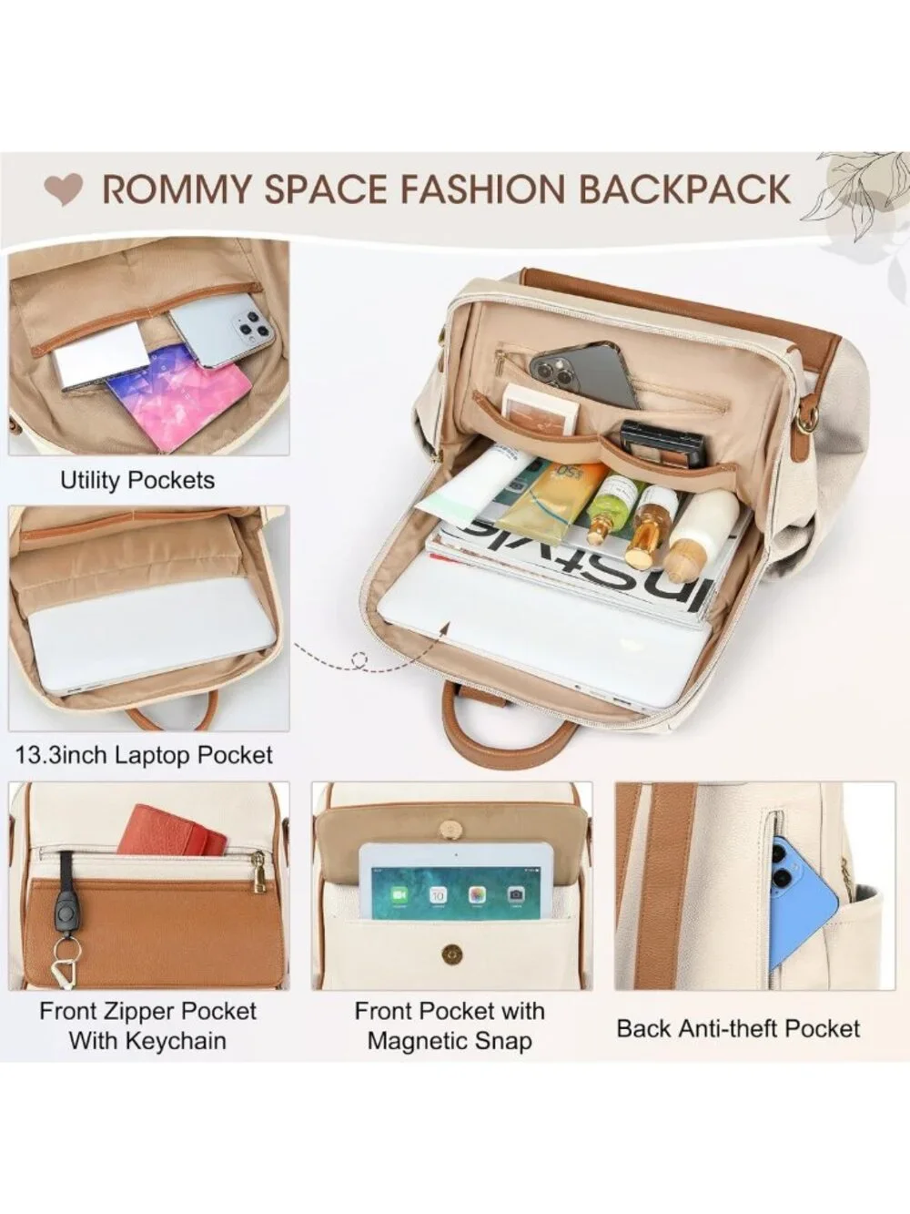 Stylish Anti-Theft Mini Backpack Purse for Women - Convertible Leather Travel
